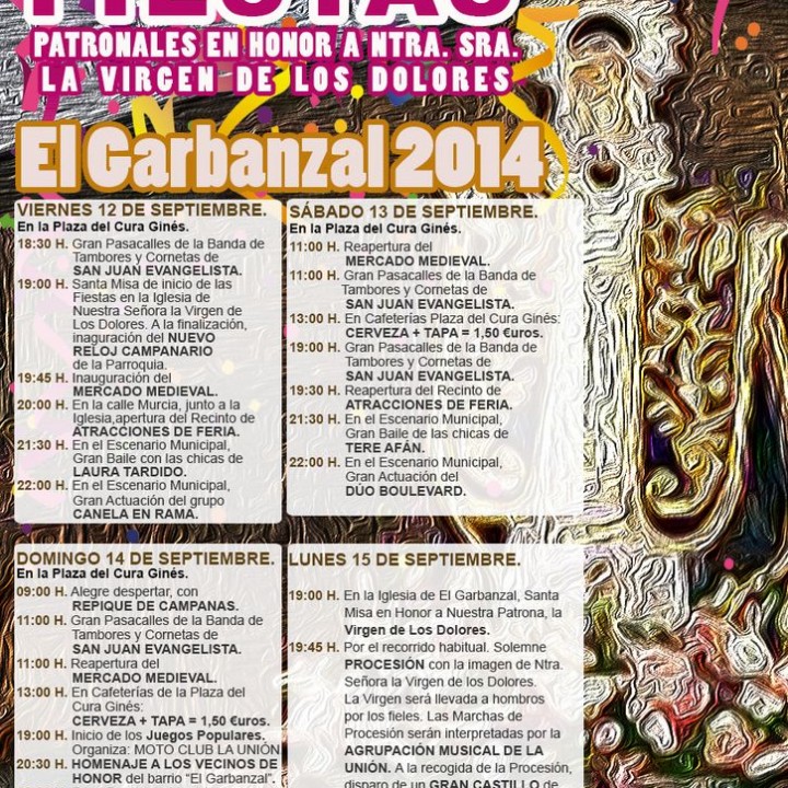 Cartel Fiestas El Garbanzal.