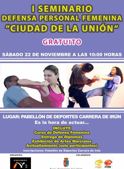 Cartel I Seminario de Defensa Personal Femenino-Ciudad de La Unión