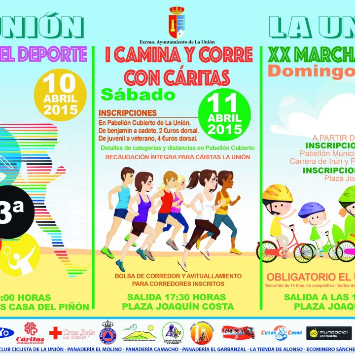Cartel celebrando el deporte en La Unión 2015
