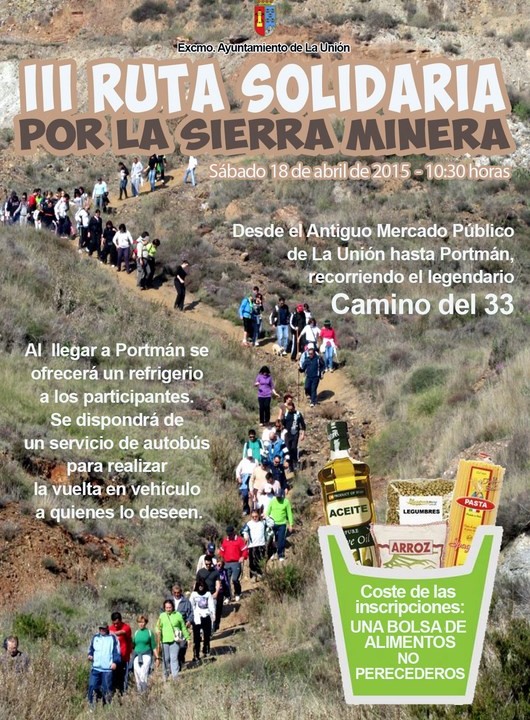 Cartel Ruta solidaria senderista hasta Portmán 2015