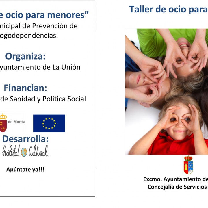 Cartel de Taller de ocio saludable para niños.2015