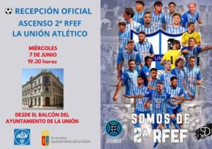El Ayuntamiento recibe este miércoles a La Unión Atlético por su reciente ascenso a Segunda RFEF